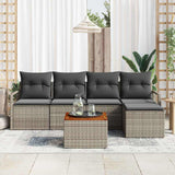 vidaXL Tuinbank Set met opslag 6 pcs Zwart en Crème poly rattan