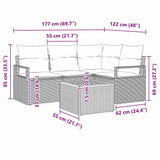 vidaXL Tuinbank Set met opslag 5 pcs Zwart en Crème poly rattan