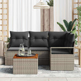 vidaXL Tuinbank Set met opslag 5 pcs Zwart en Crème poly rattan