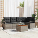 vidaXL Tuinbank Set met opslag 6 pcs Zwart en Crème poly rattan
