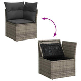 vidaXL Tuinbank Set met opslag 6 pcs Zwart en Crème poly rattan