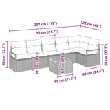 vidaXL Tuinbank Set met opslag 7 pcs Zwart en Crème poly rattan