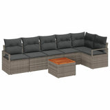 vidaXL Tuinbank Set met opslag 7 pcs Zwart en Crème poly rattan
