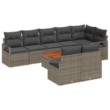 vidaXL Garden Dining Set with storage 9 pcs Black and Cream poly rattan