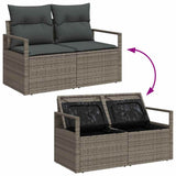 vidaXL Tuinbank Set met opslag 8 pcs Zwart en Crème poly rattan