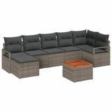 vidaXL Tuinbank Set met opslag 8 pcs Zwart en Crème poly rattan