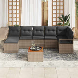 vidaXL Tuinbank Set met opslag 8 pcs Zwart en Crème poly rattan