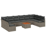 vidaXL Tuinbank Set met opslag 11 pcs Zwart en Crème poly rattan