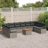 vidaXL Tuinbank Set met opslag 11 pcs Zwart en Crème poly rattan