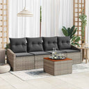 vidaXL Tuinbank Set met opslag 5 pcs Zwart en Crème poly rattan