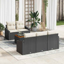 vidaXL Tuinbank Set met opslag 6 pcs Zwart en Crème poly rattan