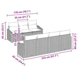 vidaXL Tuinbank Set met opslag 8 pcs Zwart en Crème poly rattan