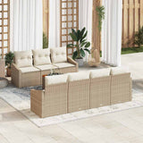 vidaXL Tuinbank Set met opslag 8 pcs Zwart en Crème poly rattan