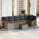 vidaXL Tuinbank Set met opslag 8 pcs Zwart en Crème poly rattan