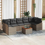vidaXL Tuinbank Set met opslag 8 pcs Zwart en Crème poly rattan