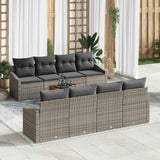 vidaXL Tuinbank Set met opslag 9 pcs Zwart en Crème poly rattan