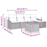 vidaXL Tuinbank Set met opslag 6 pcs Zwart en Crème poly rattan