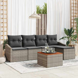 vidaXL Tuinbank Set met opslag 6 pcs Zwart en Crème poly rattan