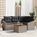 vidaXL Tuinbank Set met opslag 5 pcs Zwart en Crème poly rattan