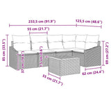 vidaXL Tuinbank Set met opslag 6 pcs Zwart en Crème poly rattan