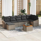 vidaXL Tuinbank Set met opslag 8 pcs Zwart en Crème poly rattan