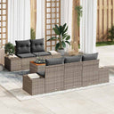 vidaXL Tuinbank Set met opslag 6 pcs Zwart en Crème poly rattan