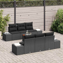 vidaXL Tuinbank Set met opslag 7 pcs Zwart en Crème poly rattan