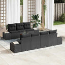 vidaXL Tuinbank Set met opslag 8 pcs Zwart en Crème poly rattan