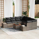 vidaXL Garden Sofa Set with Storage 9 pcs Black and Cream poly rattan