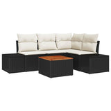vidaXL Tuinbank Set met opslag 5 pcs Zwart en Crème poly rattan