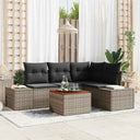 vidaXL Tuinbank Set met opslag 5 pcs Zwart en Crème poly rattan