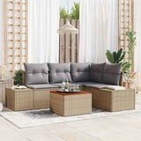 vidaXL Tuinbank Set met opslag 5 pcs Zwart en Crème poly rattan