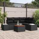 vidaXL Tuinbank Set met opslag 5 pcs Zwart en Crème poly rattan