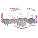 vidaXL Tuinbank Set met opslag 6 pcs Zwart en Crème poly rattan