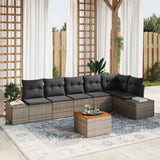 vidaXL Garden Lounge Set with Storage 7 pcs Black and Cream poly rattan
