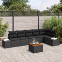 vidaXL Garden Lounge Set with Storage 7 pcs Black and Cream poly rattan