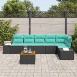 vidaXL Tuinbank Set 7 st Zwart en turkoois