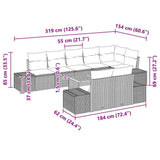 vidaXL Garden Bench Set 9 pcs Black and White