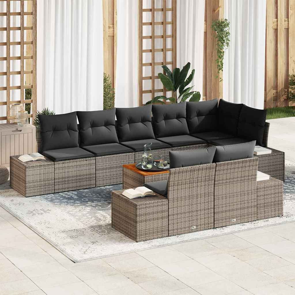 vidaXL Garden Bench Set 9 pcs Black and White
