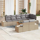 vidaXL Garden Bench Set 9 pcs Black and White