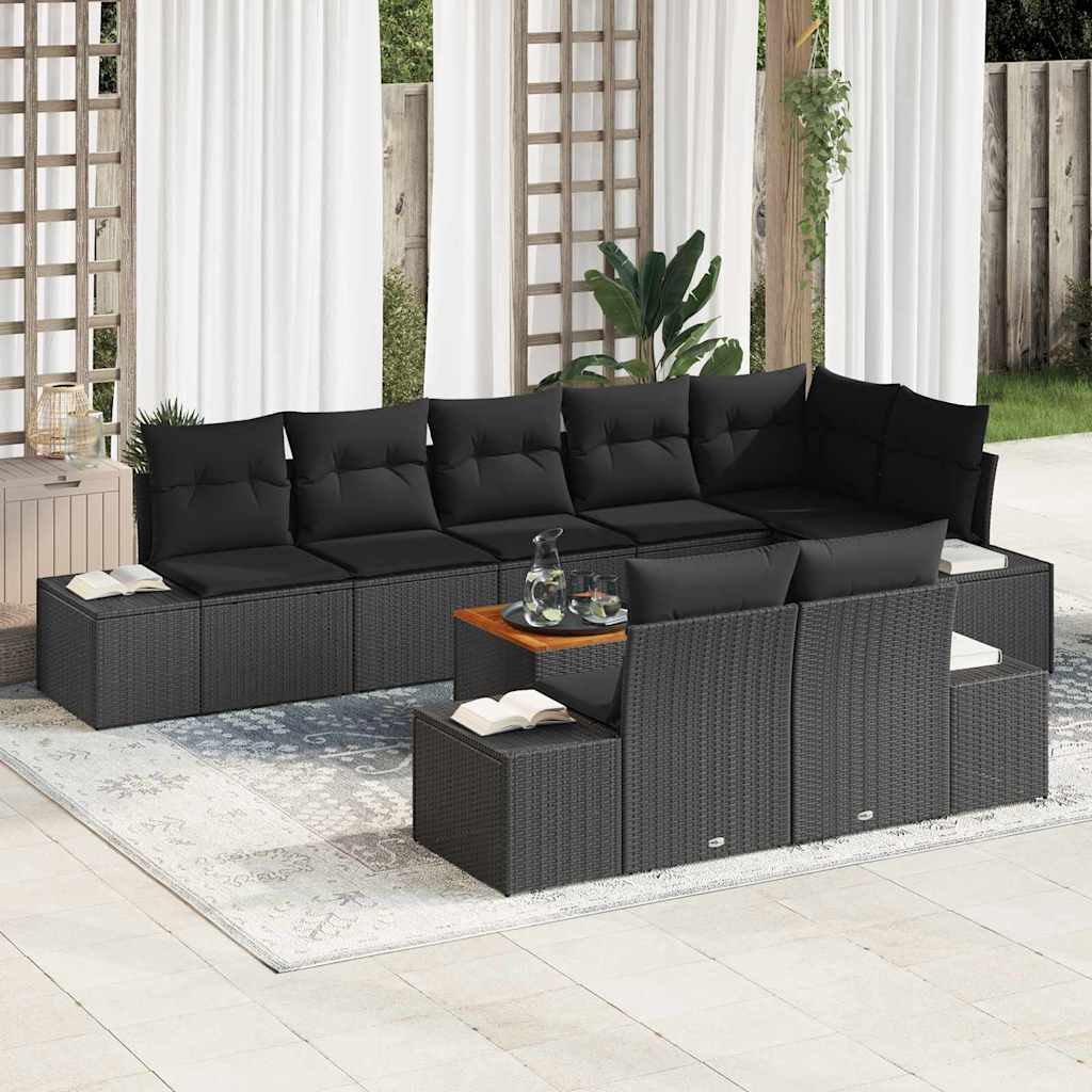 vidaXL Garden Bench Set 9 pcs Black and White