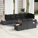 vidaXL Garden Bench Set 9 pcs Black and White