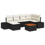vidaXL Garden Bench Set 7 pcs Black and white