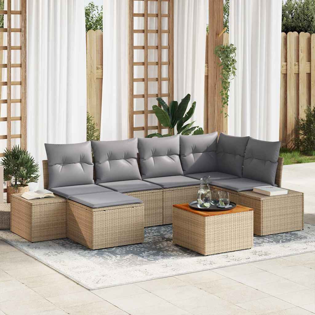 vidaXL Garden Bench Set 7 pcs Black and white