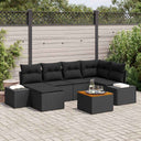 vidaXL Garden Bench Set 7 pcs Black and white