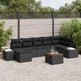 vidaXL Tuinbank Set 8 pcs Zwart en wit