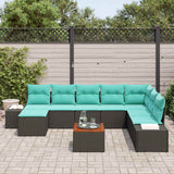 vidaXL Tuinbank Set 9 st Zwart en turkoois