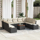 vidaXL Tuinbank Set 10 pcs Zwart en wit