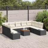 vidaXL Tuinbank Set 10 pcs Zwart en wit