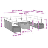 vidaXL Tuinbank Set 10 st Zwart en turkoois